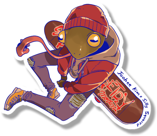 Joohee Kim's sticker artwork