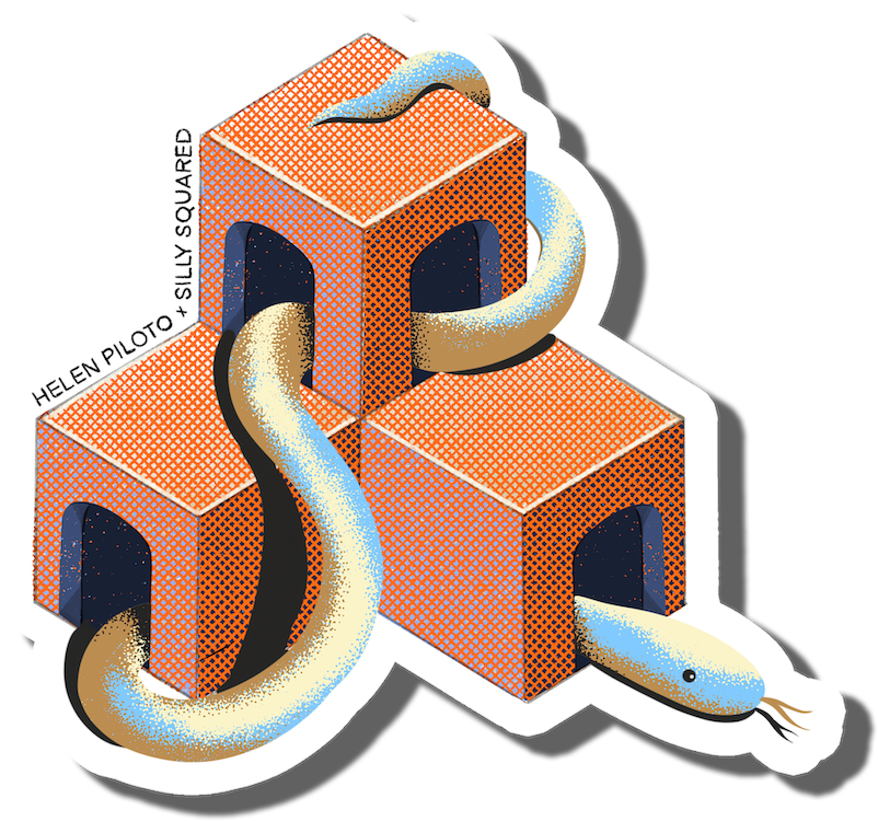 Helen Piloto's sticker artwork