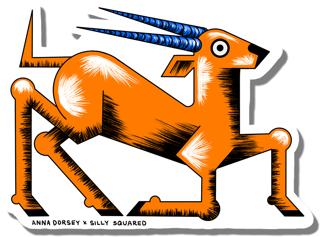 Anna Dorsey's sticker artwork