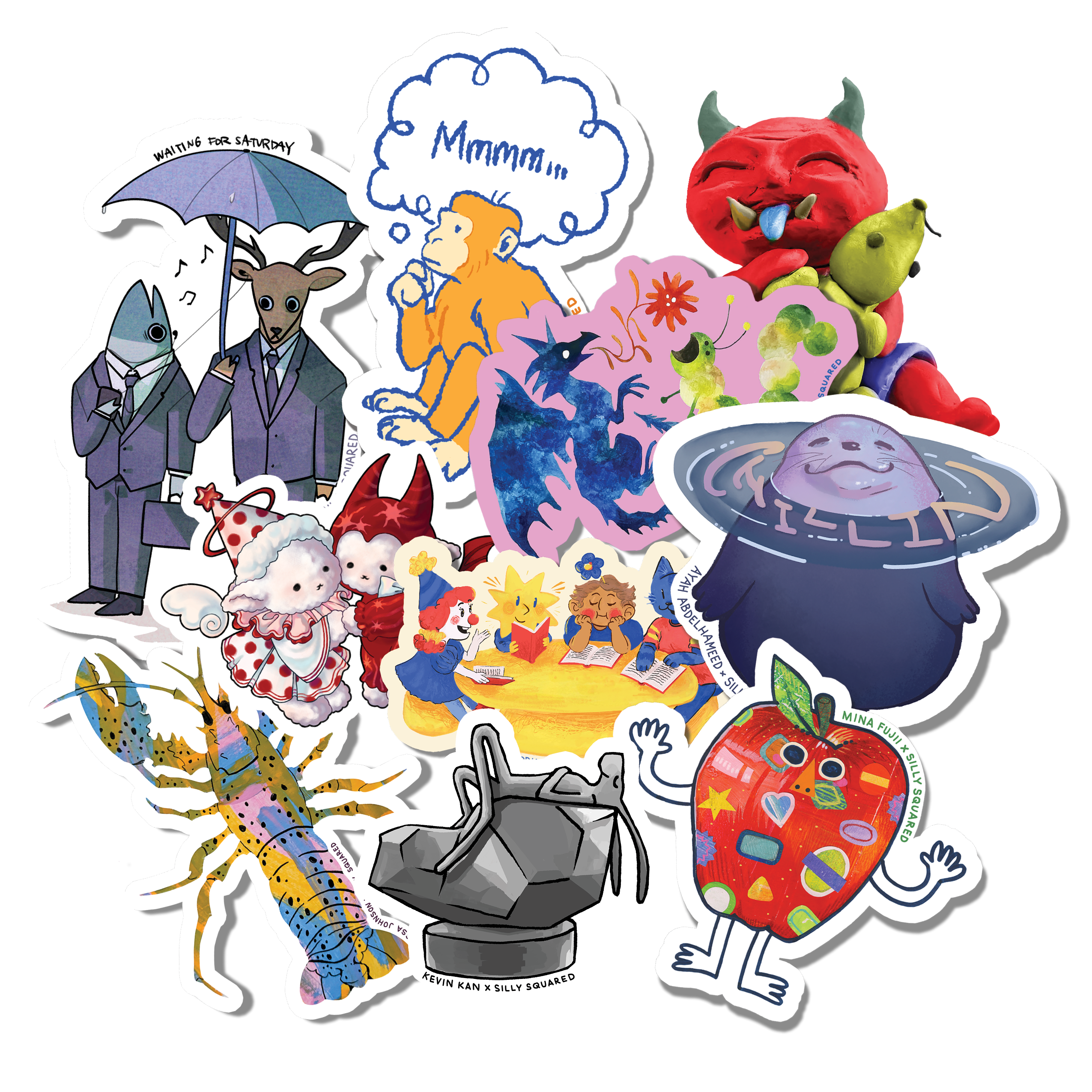 Silly Squared sticker collection